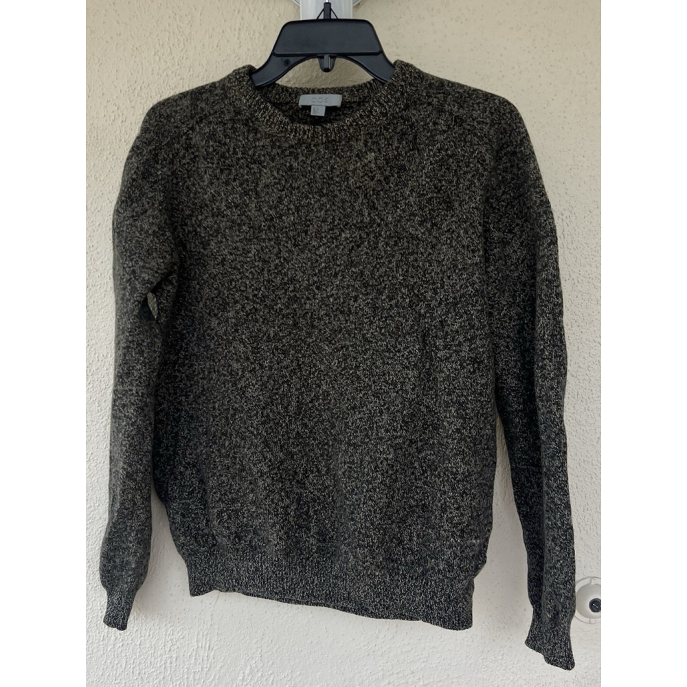 COS Wool Crewneck Sweater M Marled Gray Speckled Capsule Minimalist Essential